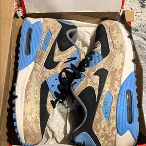Nike Air Max 90 “Digi Camo Golden Beige” Desert Camo with Blue Accents